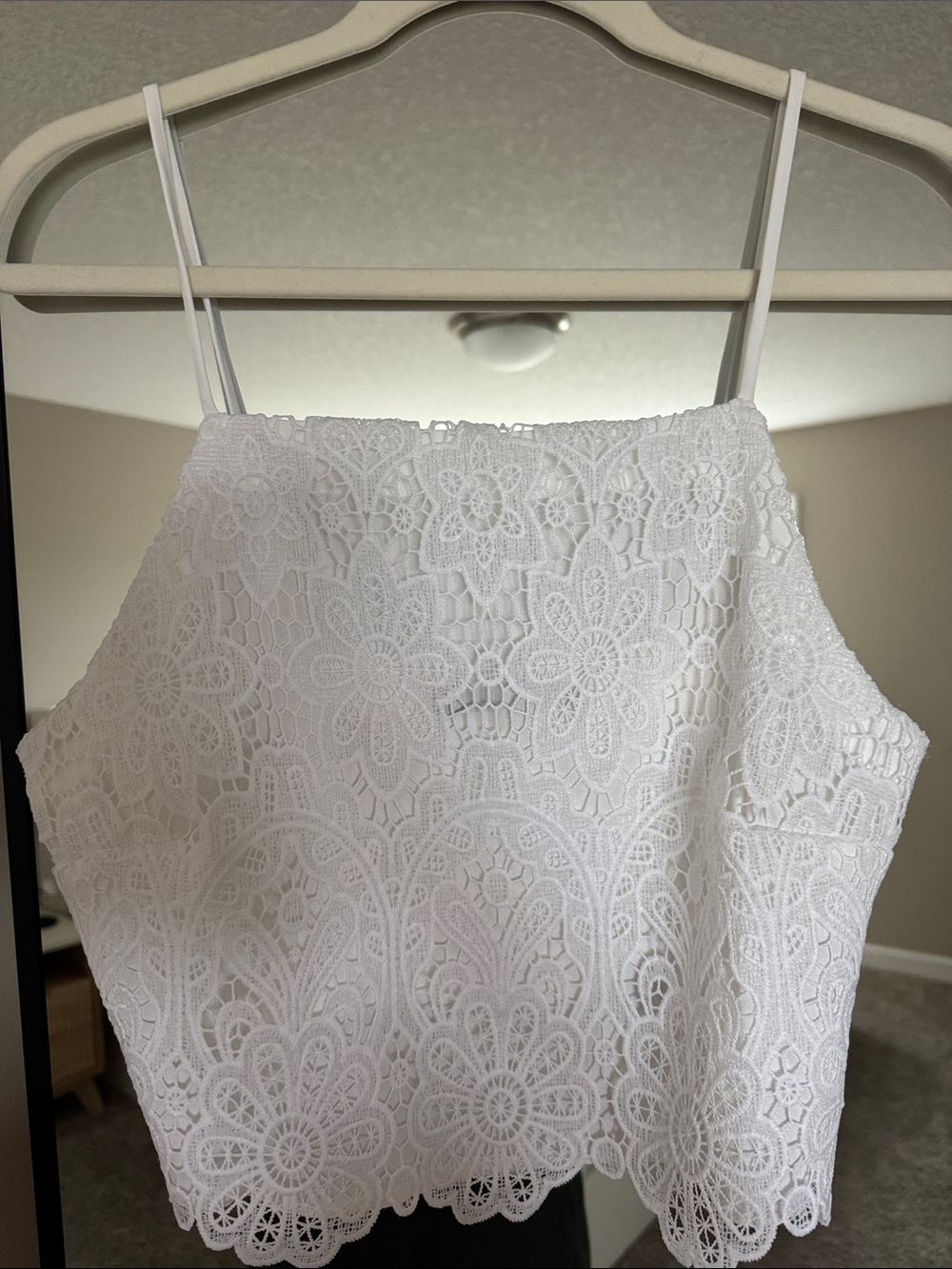 NWT Abercrombie White Lace Crochet Cami Top - Women's Sleeveless Tank